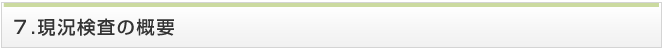 現況検査の概要